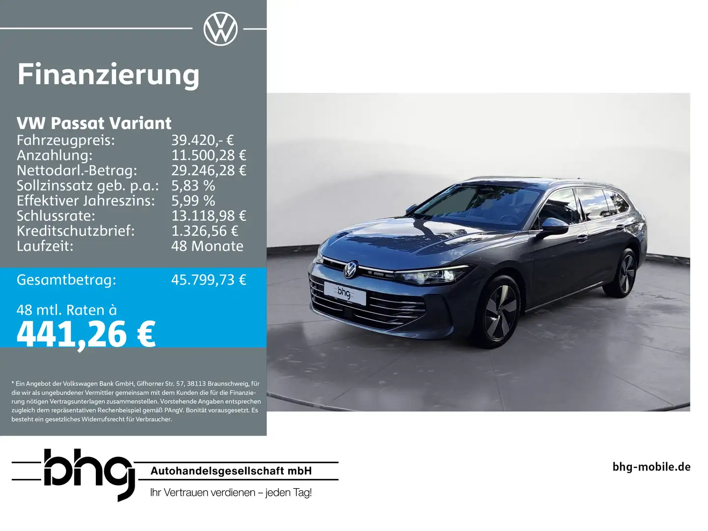 Volkswagen Passat Variant 2.0 TDI DSG HUD Leder AHK Pano Grau - 1