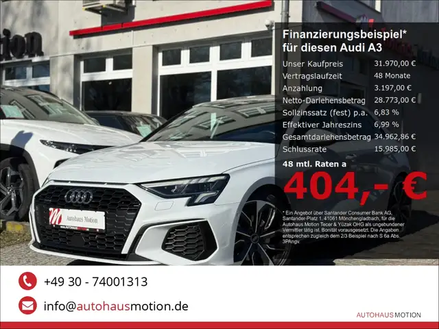 2022 Audi A3 in White for sale