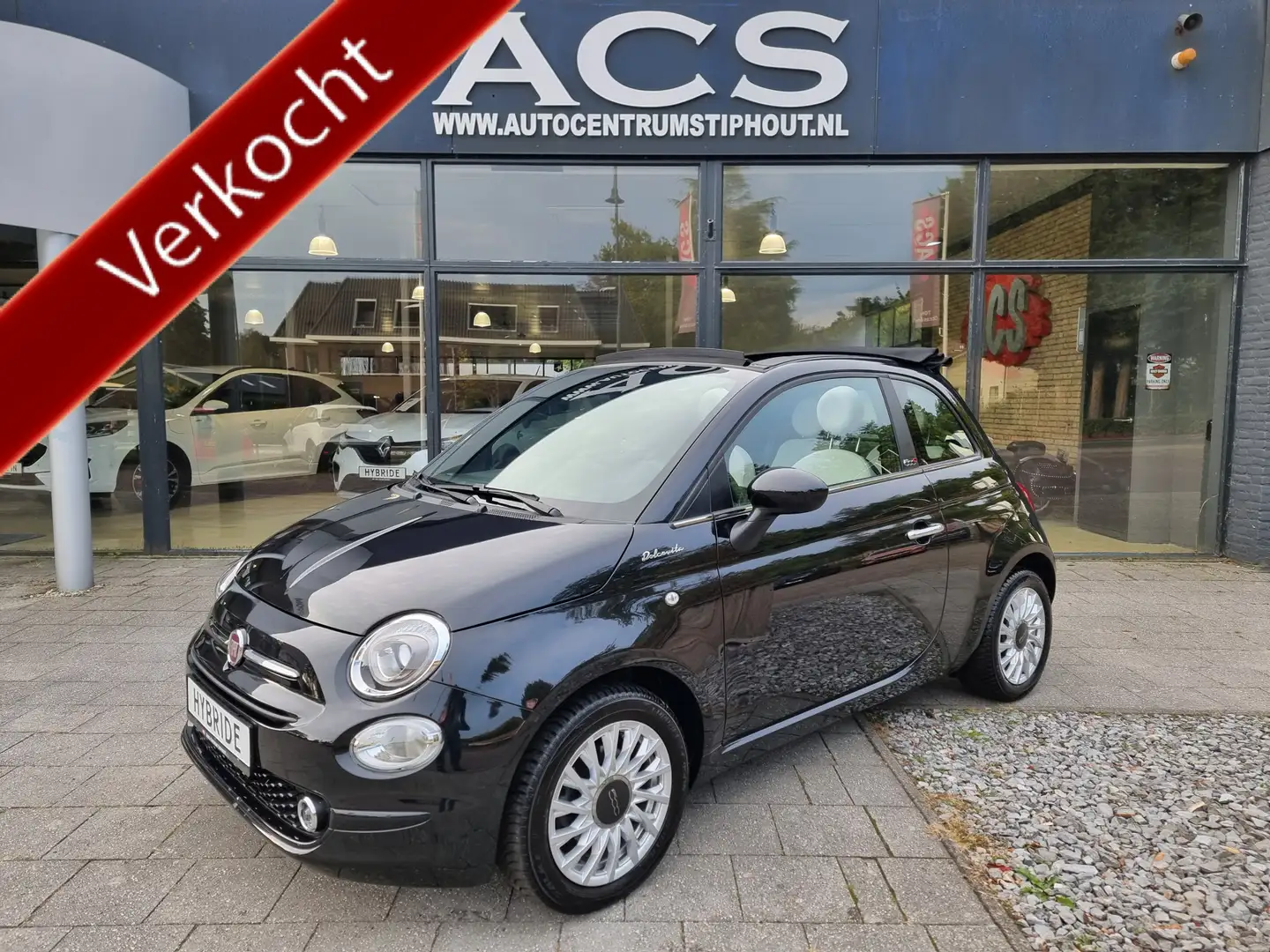 Fiat 500C 1.0 Hybrid Dolcevita Cabrio | 17dkm | Incl. BTW | Zwart - 1