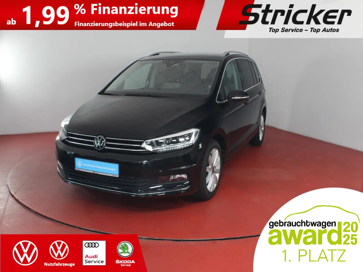 Volkswagen Touran Highline 2.0TDI DSG 300,-ohne Anzahlung AHK 7-Sit Nero - 2