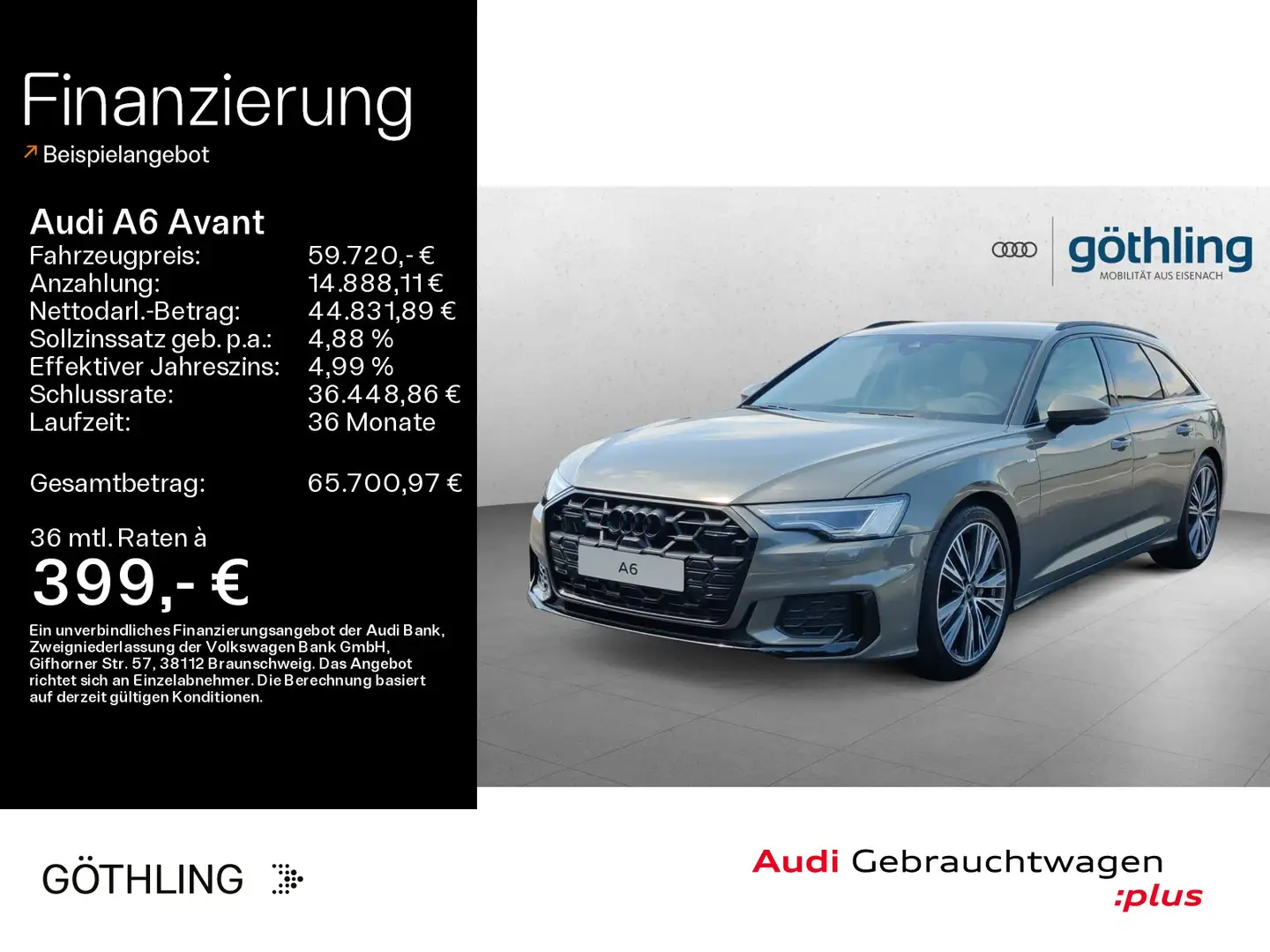 Audi A6 S line quattro S tro*B&O*HUD*Matrix*Cam Grau - 1