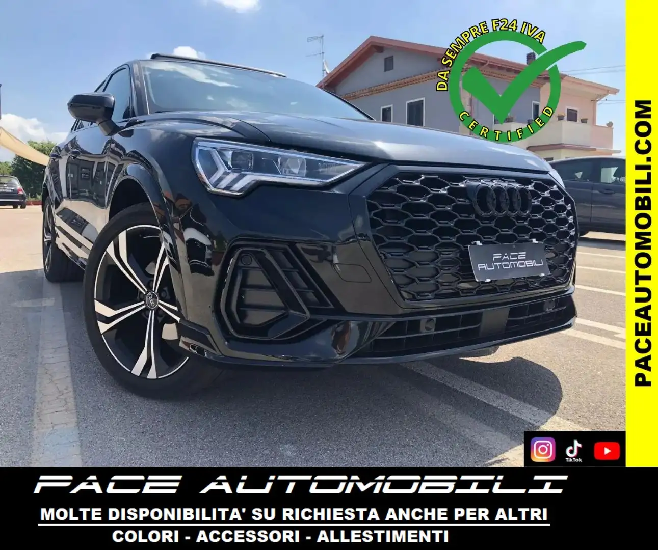 Audi Q3 BLACK PACK SPORTBACK SPB TETTO SLINE S-LINE 20" Nero - 1