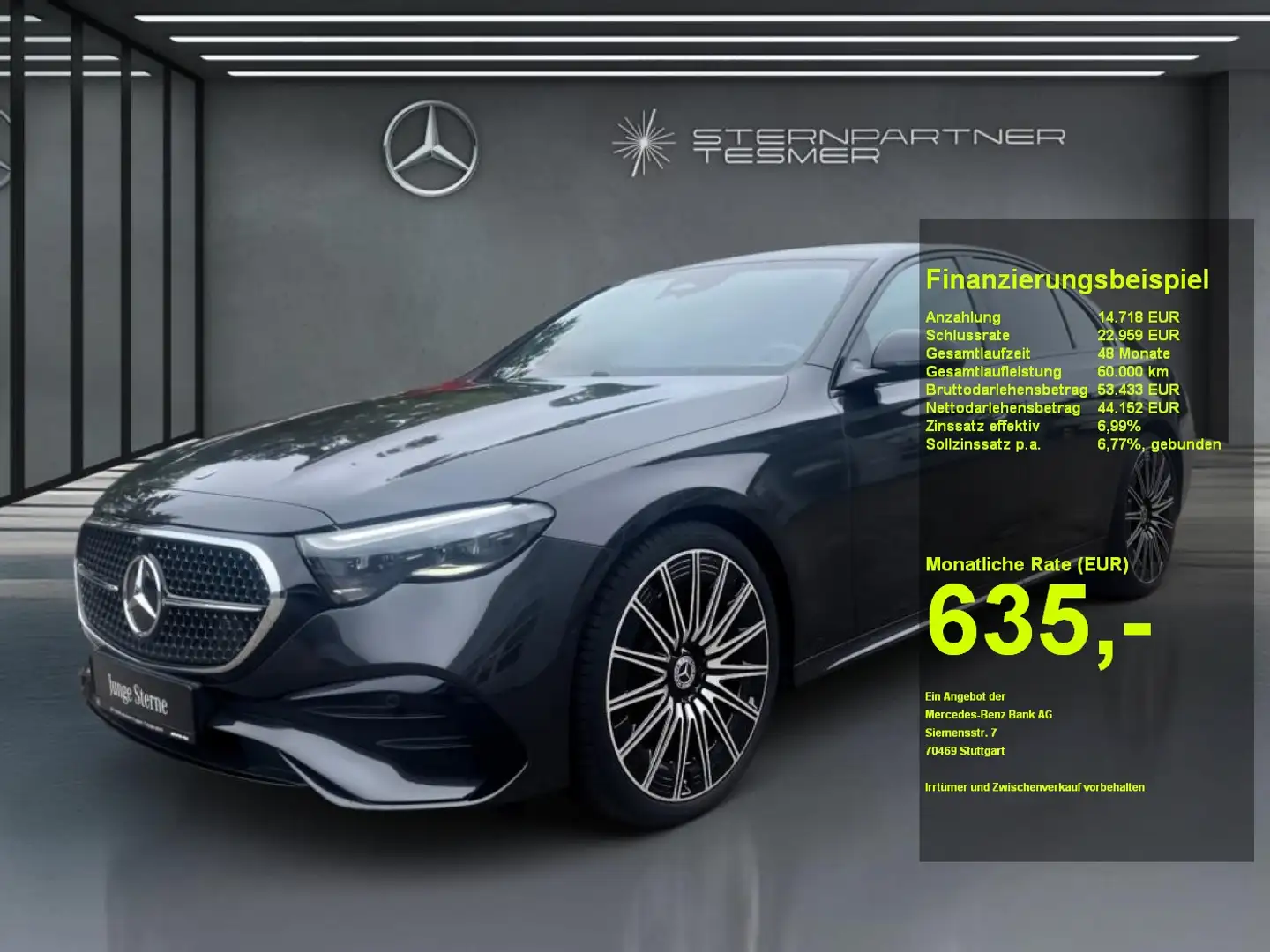 Mercedes-Benz E 220 d AMG+Night+Digital+Burmester+Memory+360° Grau - 1
