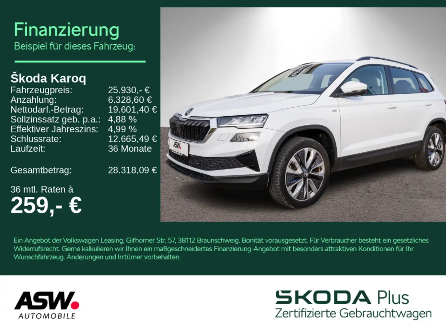 Skoda Karoq Tour 2.0 TDI DSG LED Navi PDC Stdhzg AHK Weiß - 1