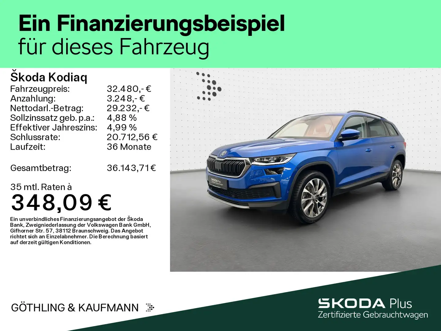 Skoda Kodiaq Ambition 2.0 TDI 4x4*NAVI*AHK*KAM*STDHZG* Blau - 2