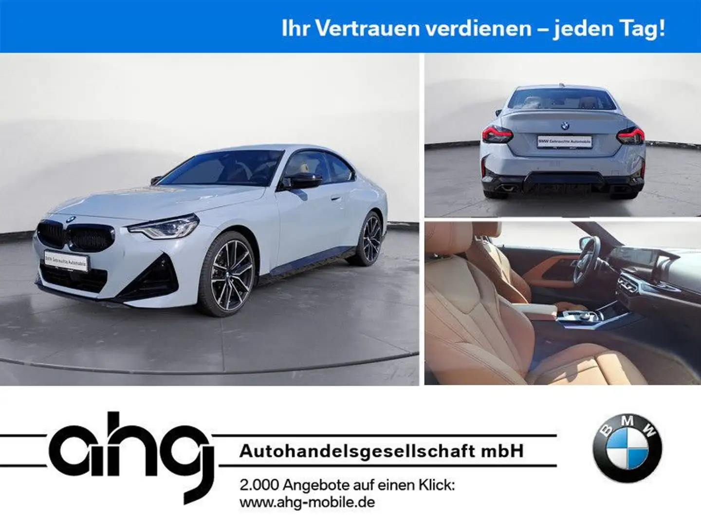 BMW 240 Steptronic Coupe Sport Aut. Klimaaut. HIFI Gris - 1