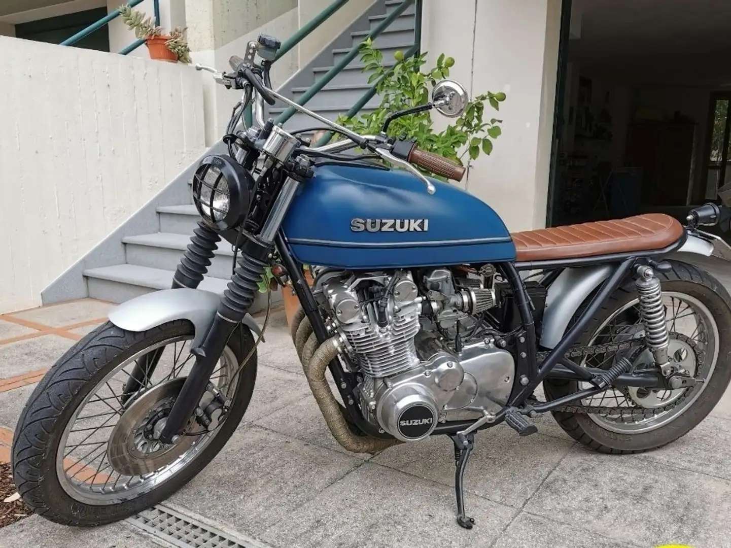 Suzuki GS 750 Cafe Racer Bleu - 1
