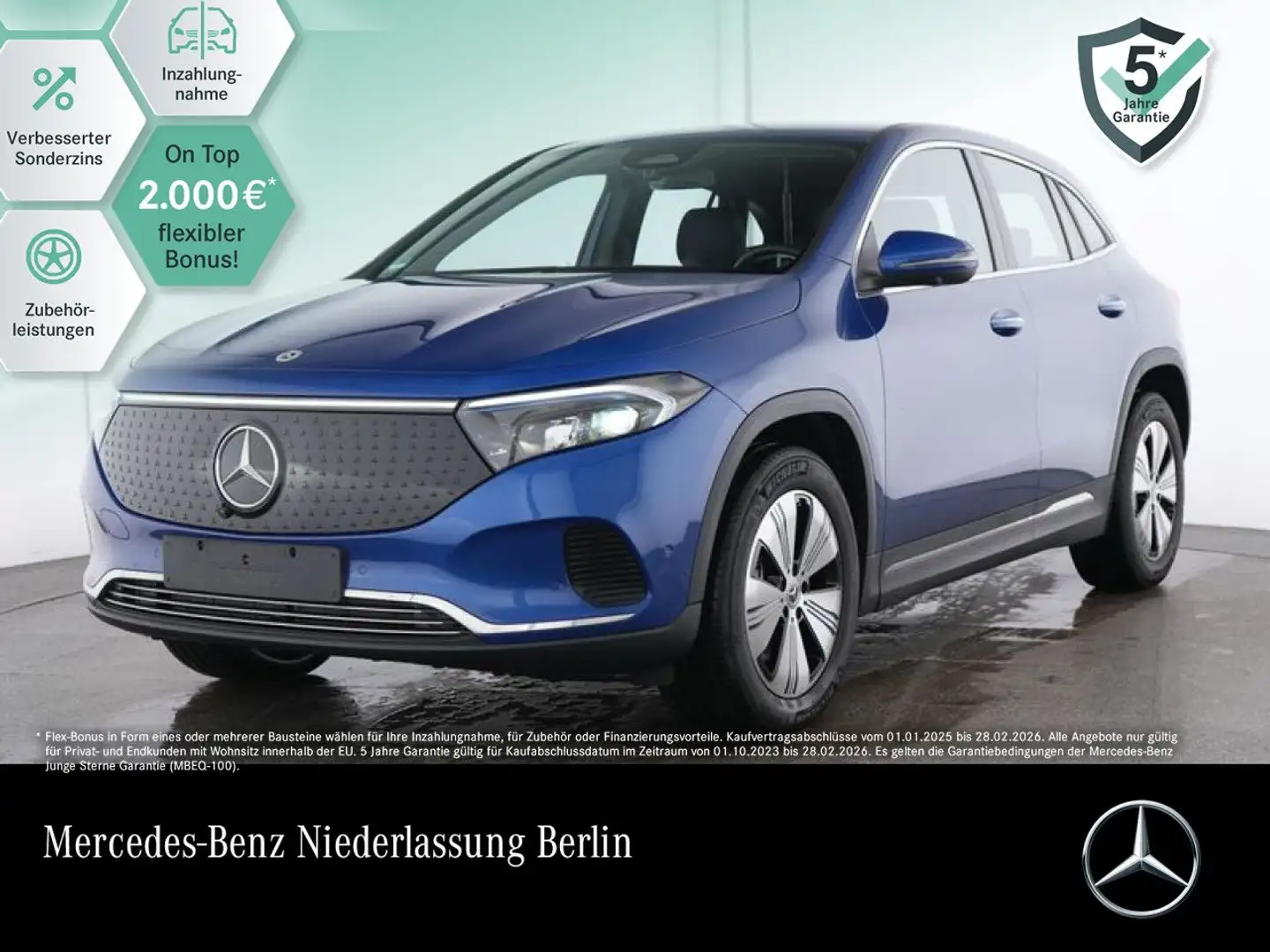 Mercedes-Benz EQA 350 4M PROG+PLUS-PAKET+AHK+360+KEYLESS+SPUR Blau - 1