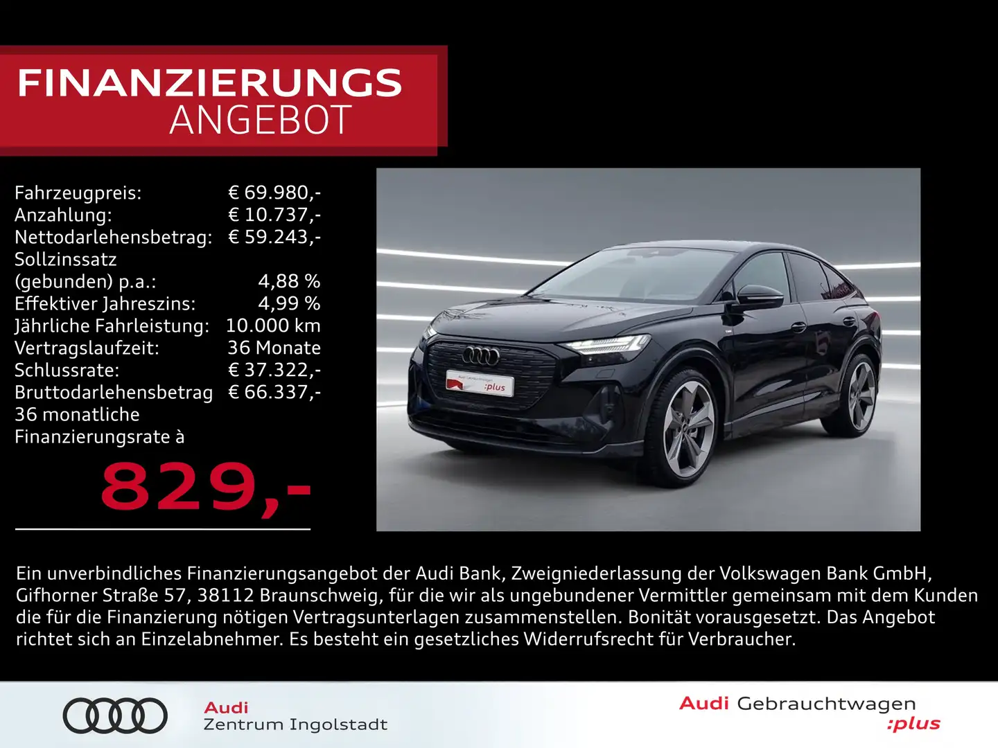 Audi Q4 e-tron Q4 Sportback e-tron 55 qu 2x S line MATRIX SONOS Schwarz - 1