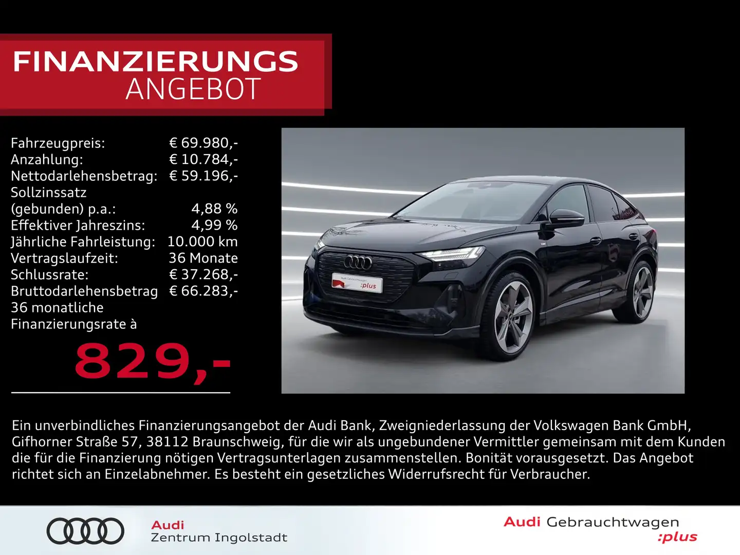 Audi Q4 e-tron Q4 Sportback e-tron 55 qu 2x S line MATRIX SONOS Schwarz - 1