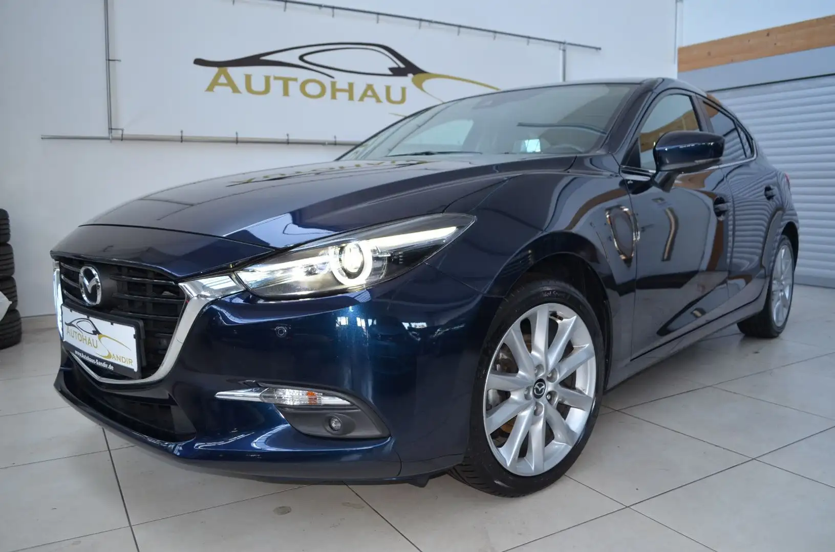 Mazda 3 Lim. Sports-Line ~ Navi~HuD~Cam~LED~Keyless-Go Blau - 2
