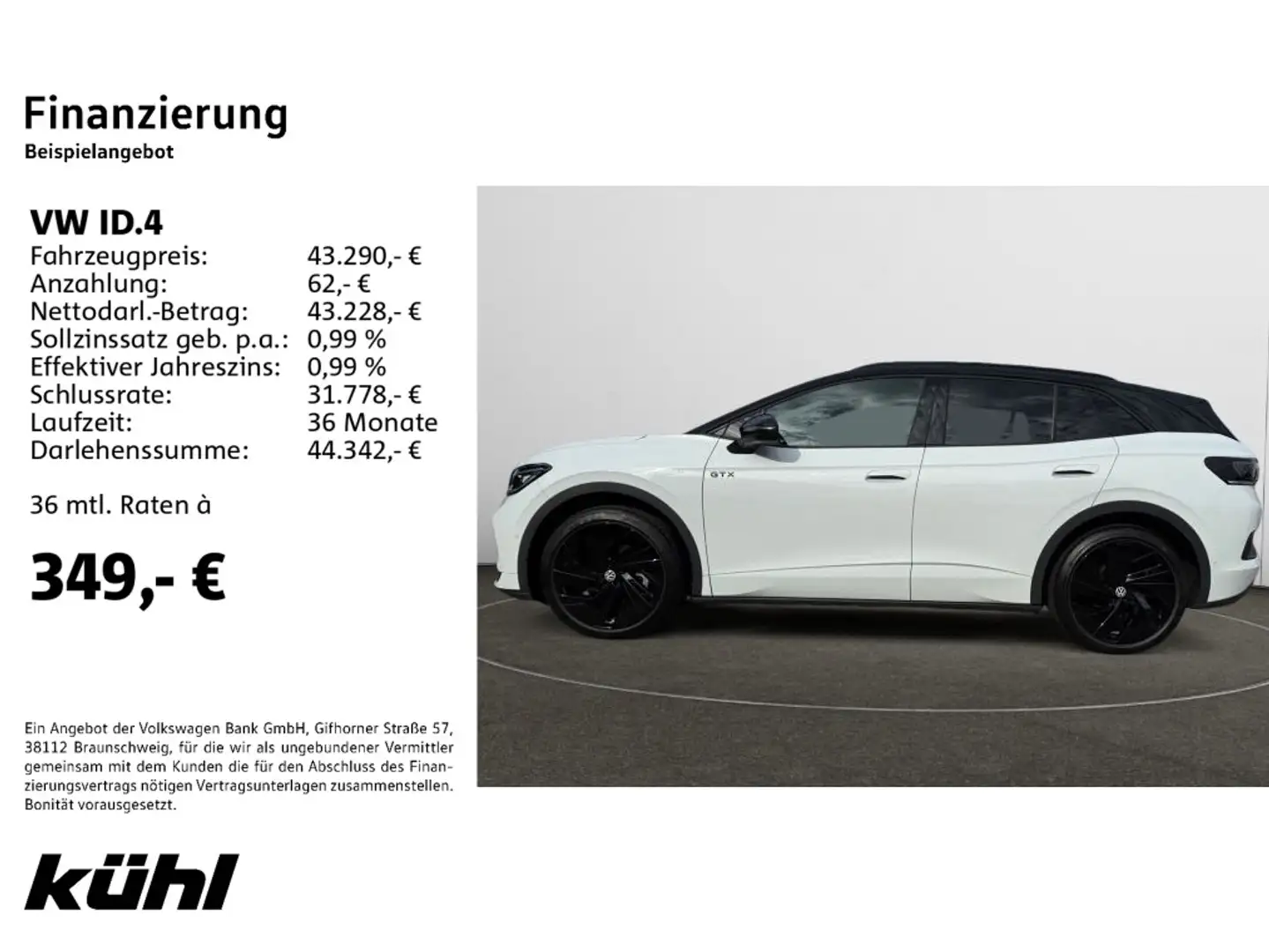 Volkswagen ID.4 220 KW 4M GTX Navi,AHK,Top Sport Plus,LM21 Blanc - 2