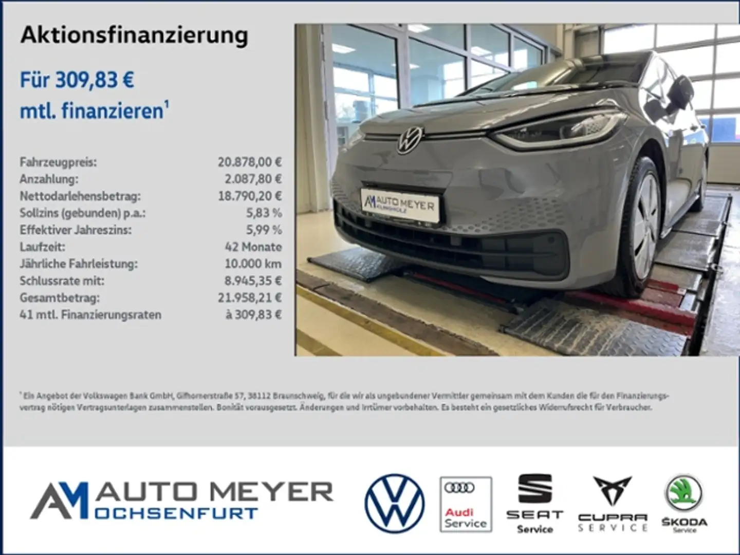 Volkswagen ID.3 Pro Family Wärmepumpe Pano IQ.Light Kamera ACC Grau - 1