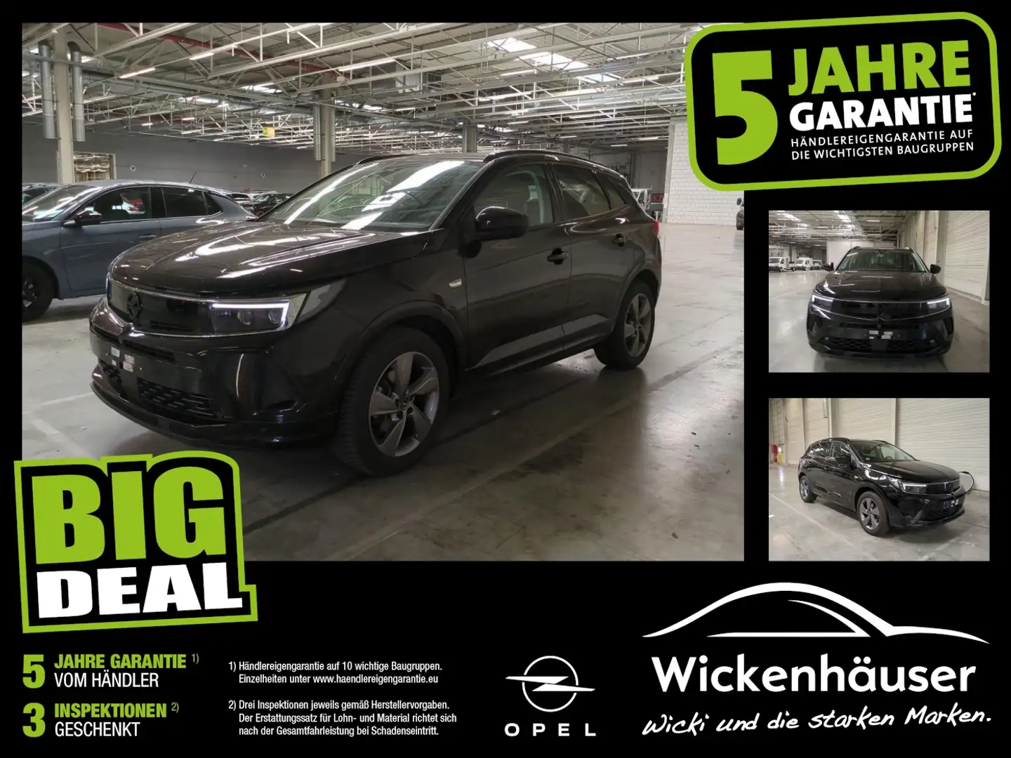 Opel Grandland 1.2 Turbo GS Line LED+Navi+SHZ+2xKlima Schwarz - 1