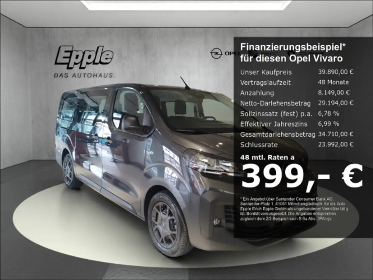Opel Vivaro Kombi 9-Sitzer  Navigation Kamera Klimaaut.uvm Grau - 1
