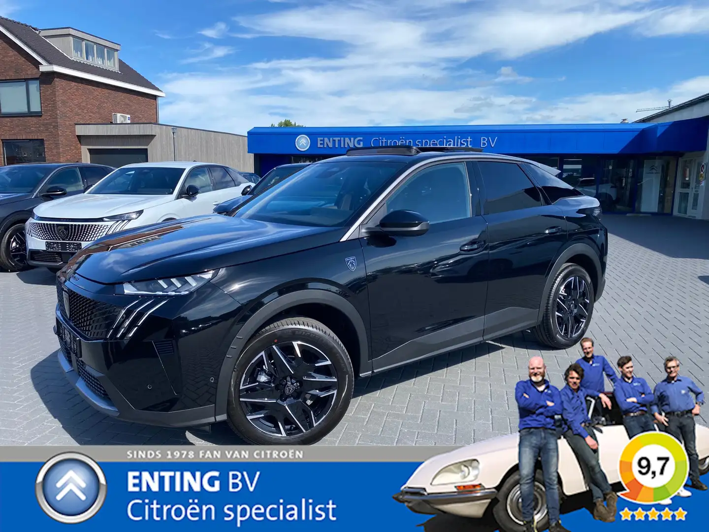 Peugeot 3008 1.2 Hybrid 145 GT ADAPT CRUISE SCHUIFDAK 360CAM HI Zwart - 1