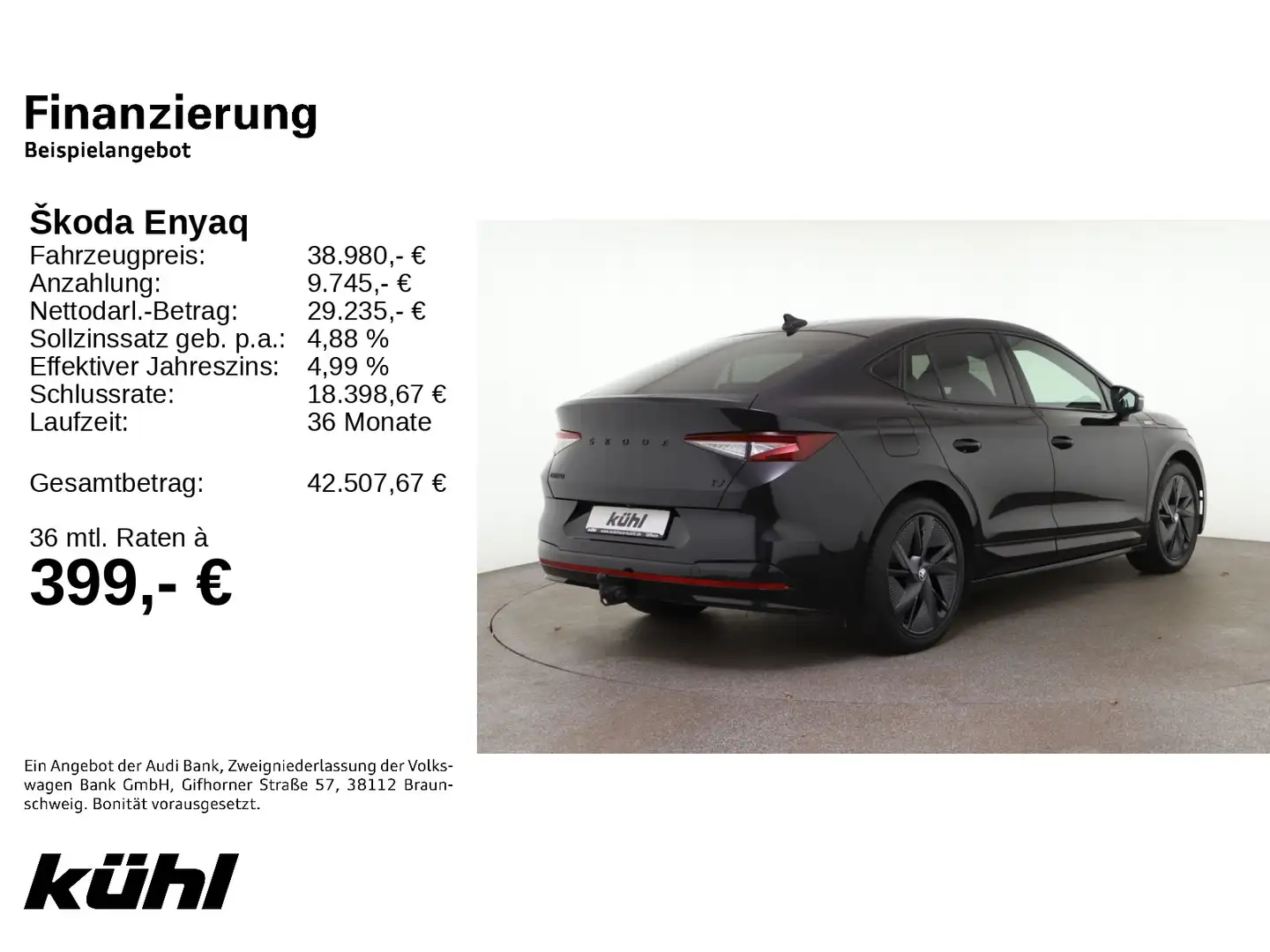 Skoda Enyaq RS 4x4 LED/ACC/HuD/Kamera/Navi/AHK Schwarz - 2