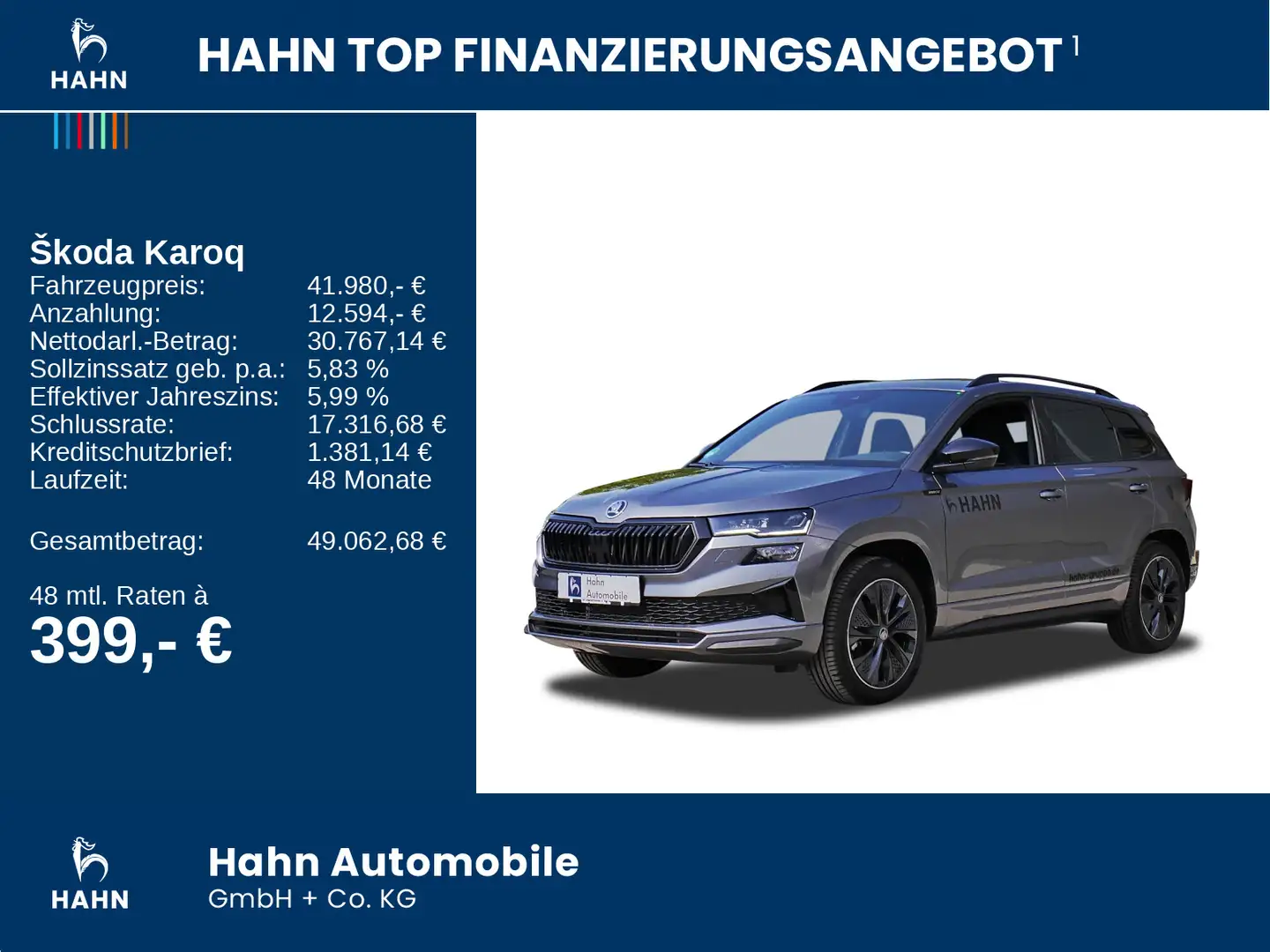 Skoda Karoq Sportline 2,0 TSI 190 PS Sportline ACC NAV Grau - 2