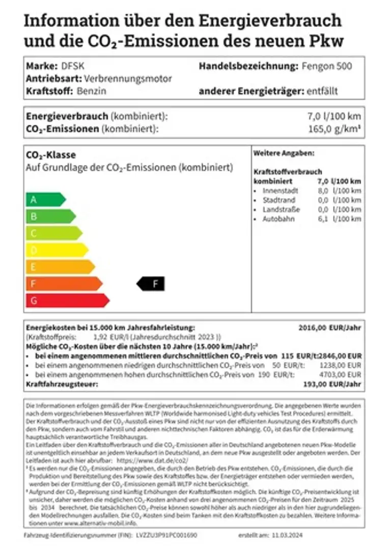 DFSK Fengon 500 AT +Leder+Navi +3 Jahre Garantie ab EZ Rood - 2