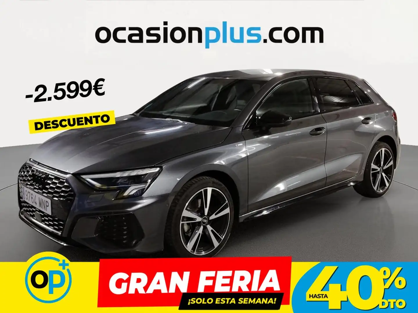 Audi A3 Sportback 30TDI Black line S tronic Gris - 1