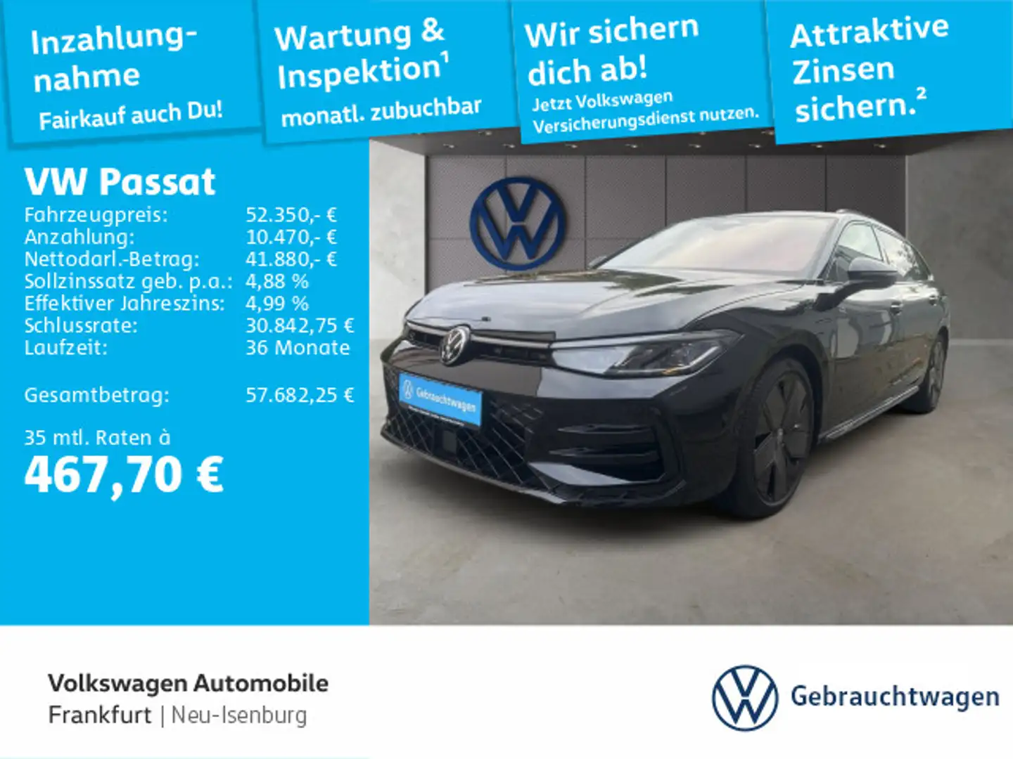 Volkswagen Passat 2.0 TDI DSG 4Motion R-Line Navi IQ.Light Noir - 1