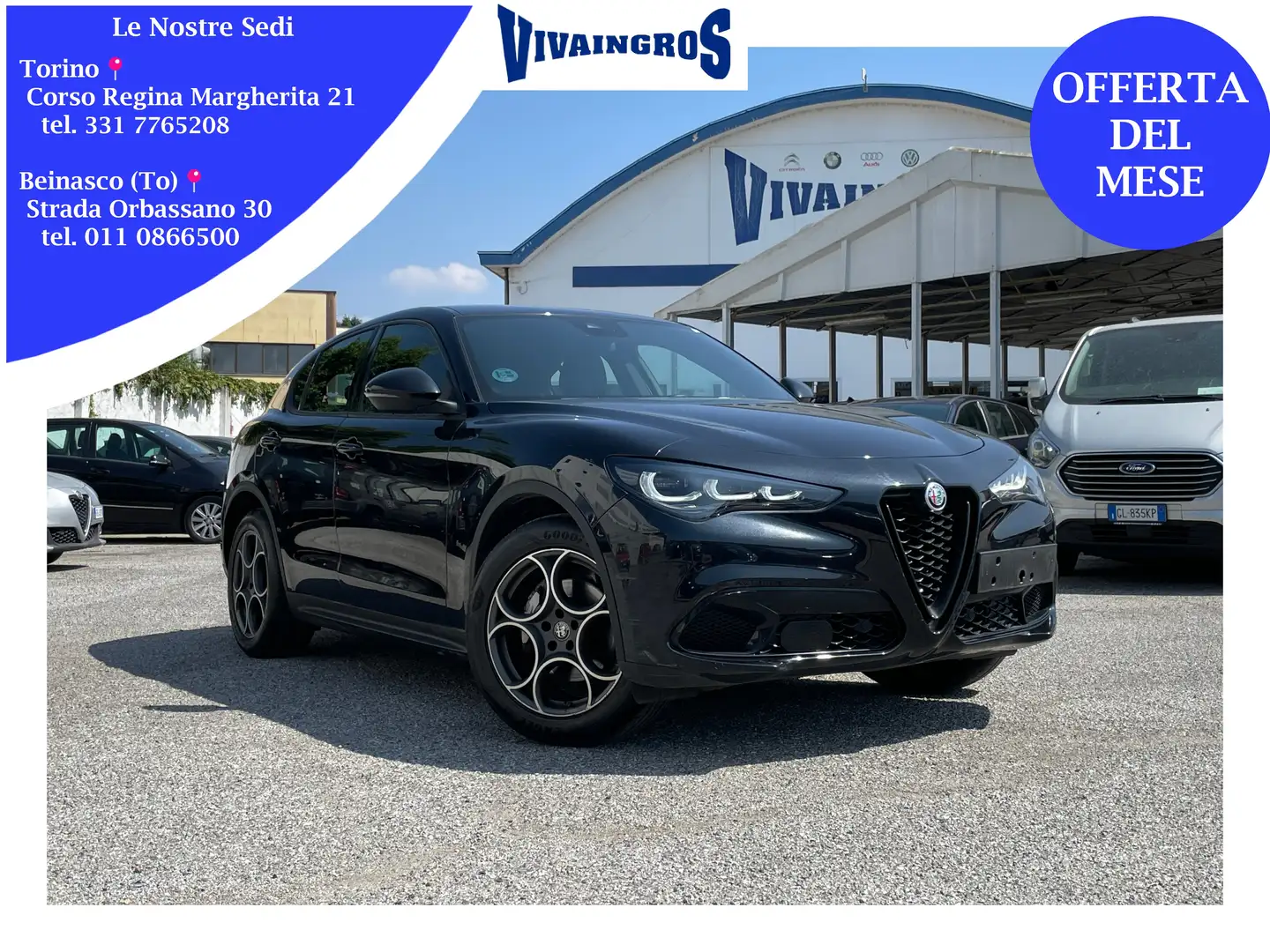 Alfa Romeo Stelvio My23 2.2 TDI Sprint RWD 160CV / PRONTA CONSEGNA Nero - 1