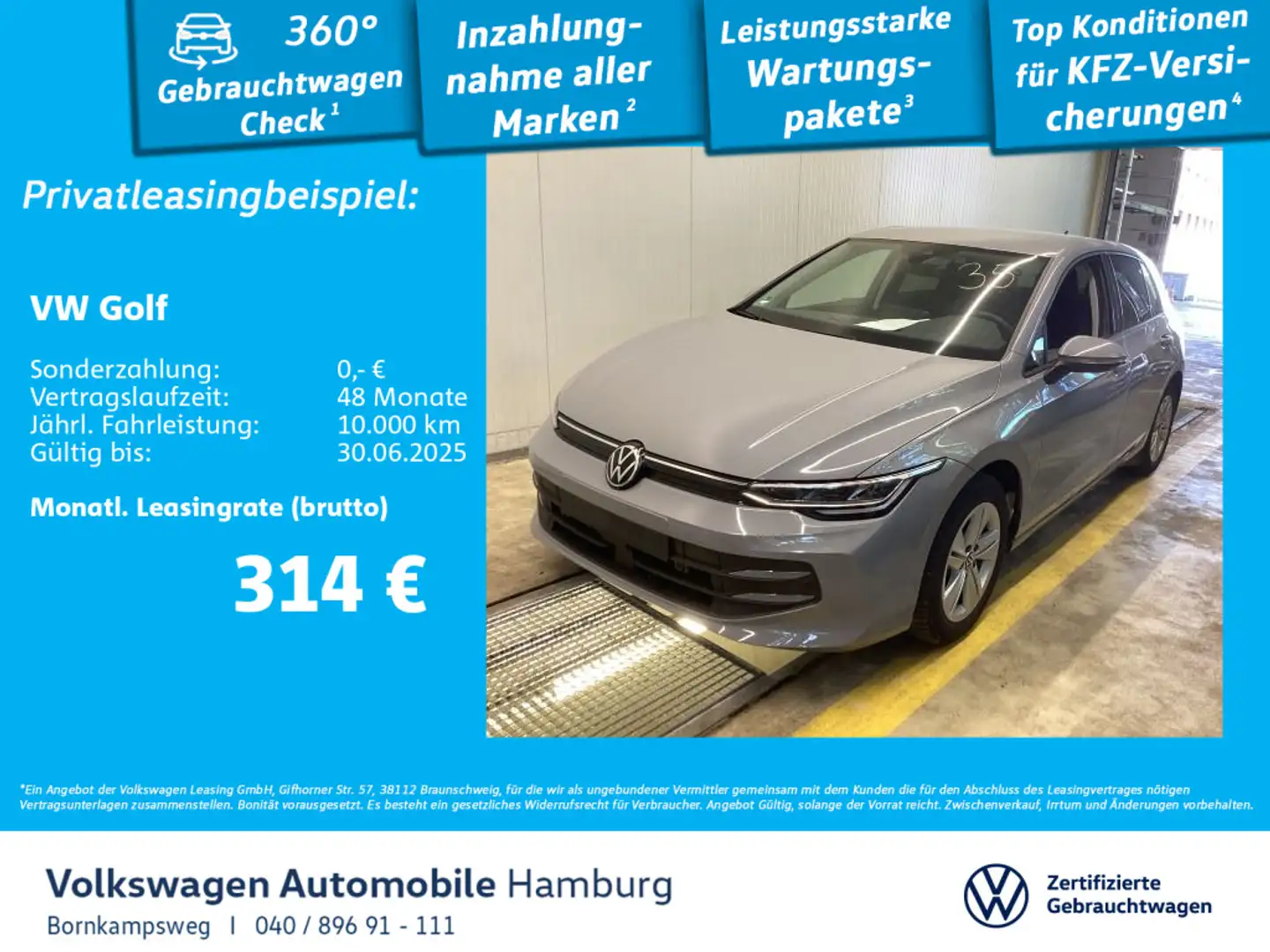 Volkswagen Golf VIII 1.5 eTSI Life DSG App-Connect Klima Si Grau - 1