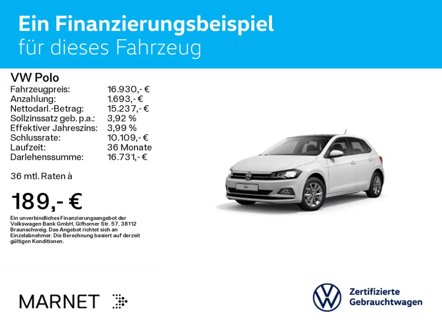 Volkswagen Polo 1.0 TSI Highline Pano*LED*SHZ*PDC*DAB* Weiß - 2