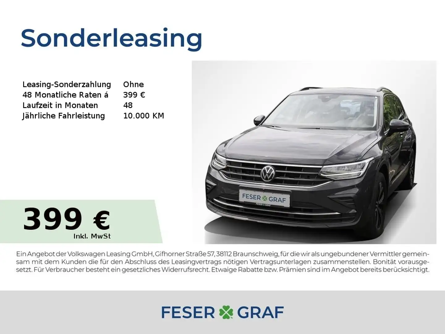 Volkswagen Tiguan Life 4M 2.0 TDI DSG Navi AreaView LED SiHz Grau - 1