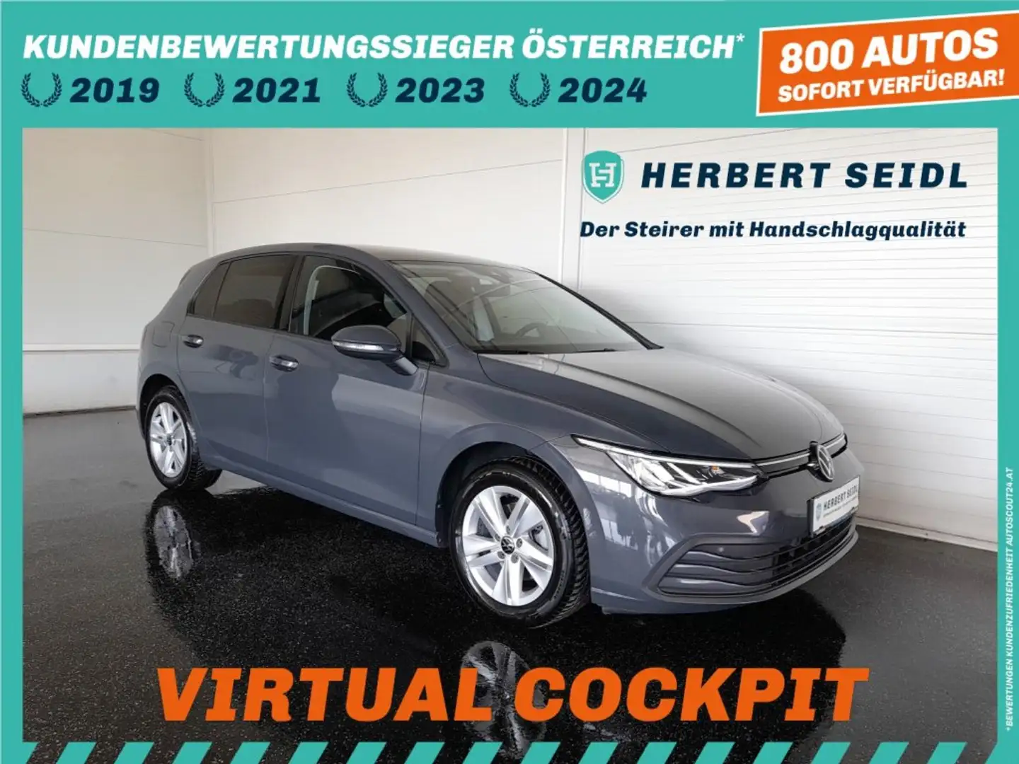 Volkswagen Golf VIII LIFE 2,0 TDI DSG *SPORT MASSAGESITZ MIT MEMORY / VOLL-LED / VIRTUELL / NAVI / KAMERA / ACC / 3-ZONEN KLIMA* Grau - 1