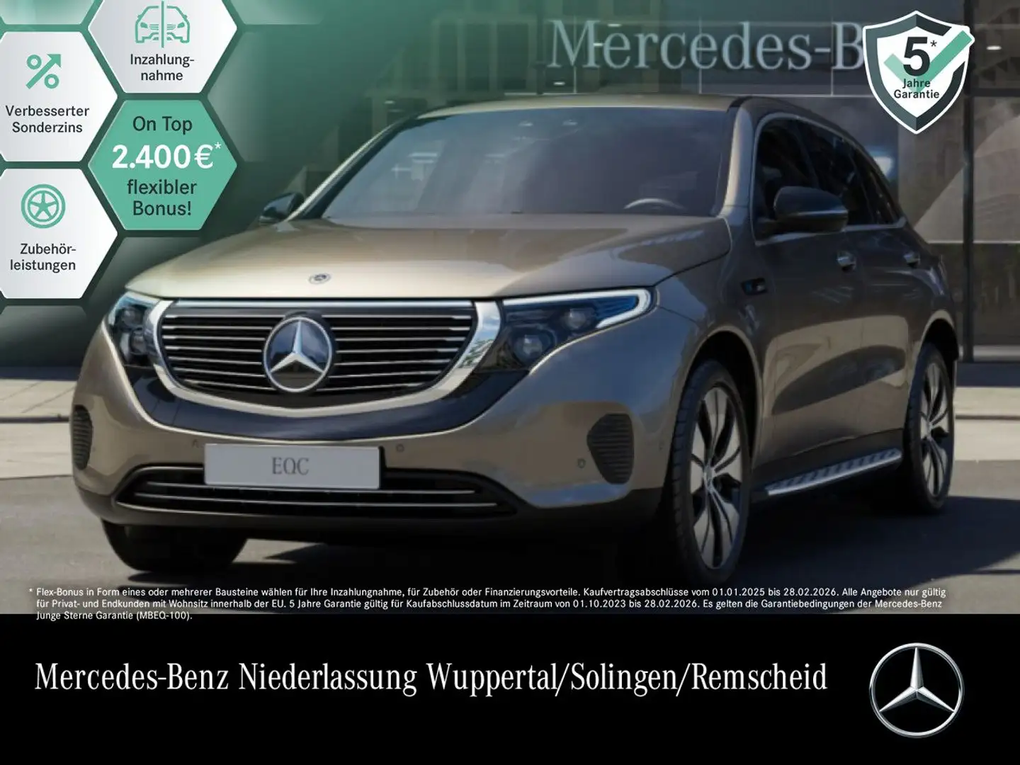 Mercedes-Benz EQC 400 4M AHK+MULTIBEAM+FAHRASS+KAMERA+KEYLESS Ezüst - 1