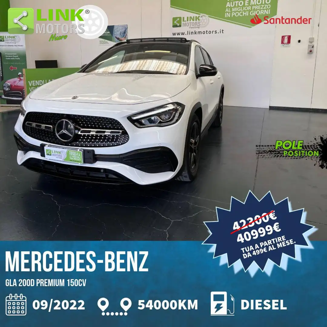 Mercedes-Benz GLA 200 d Premium AMG TETTO, PELLE, KM.CERT. Bianco - 1
