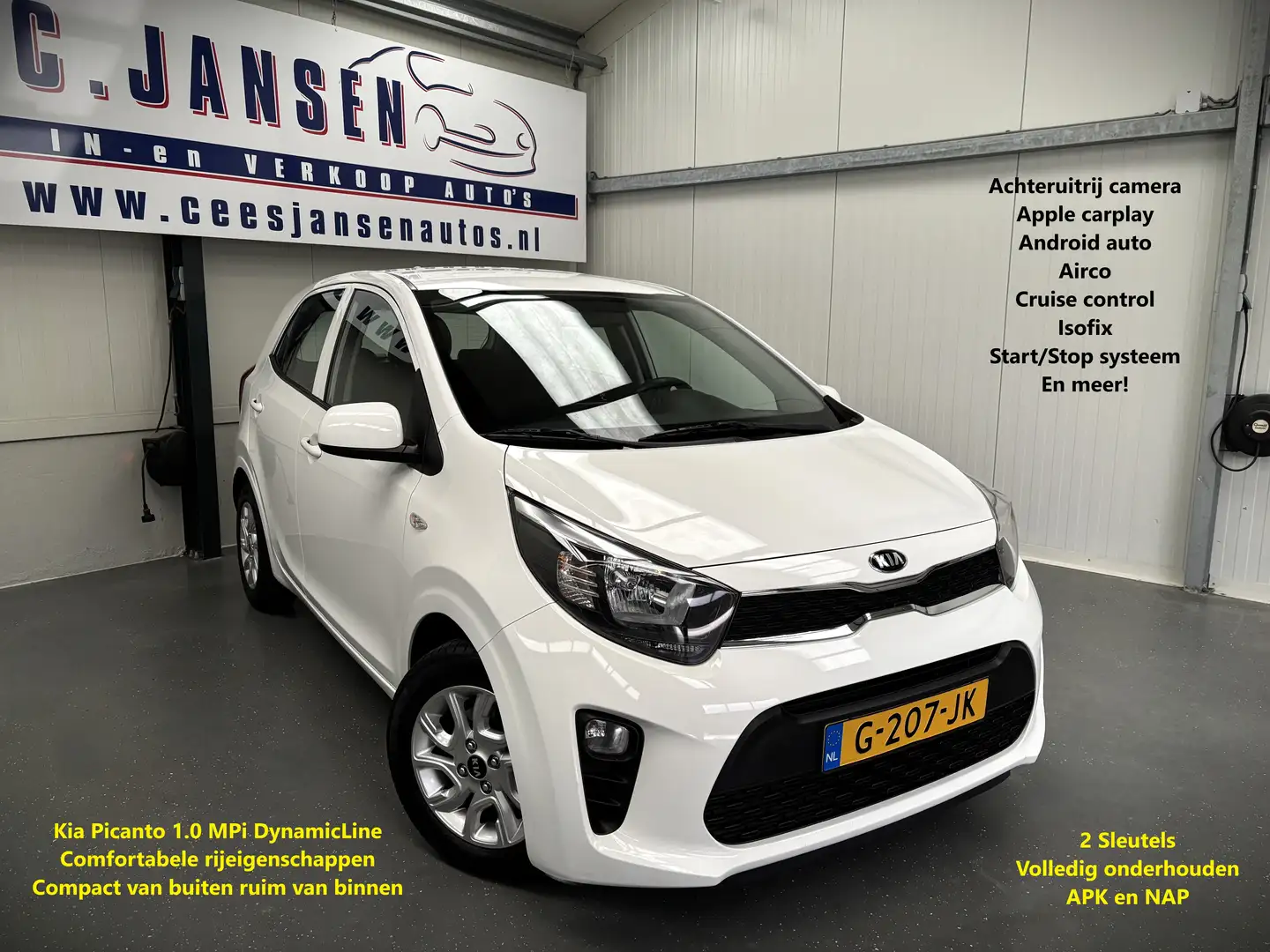 Kia Picanto 1.0 MPi DynamicLine Prachtige AUTO! | Airco | Appl Blanc - 1