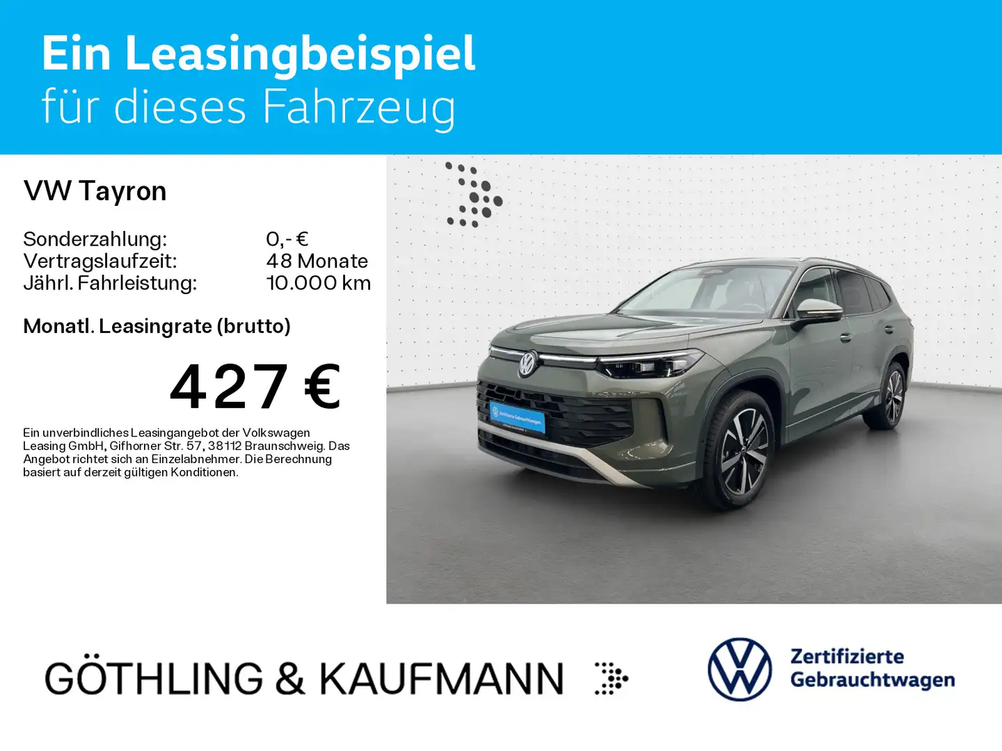 Volkswagen Tayron Life 1.5 eTSI DSG*APP*AHK*KAM*ASG*SHZ*Amb Grün - 2