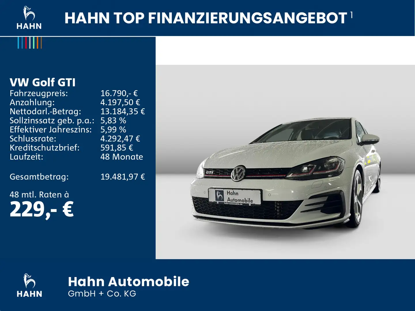 Volkswagen Golf GTI Golf VII GTI 2.0 TSI ACC Navi LED Climatr Einpar Weiß - 2