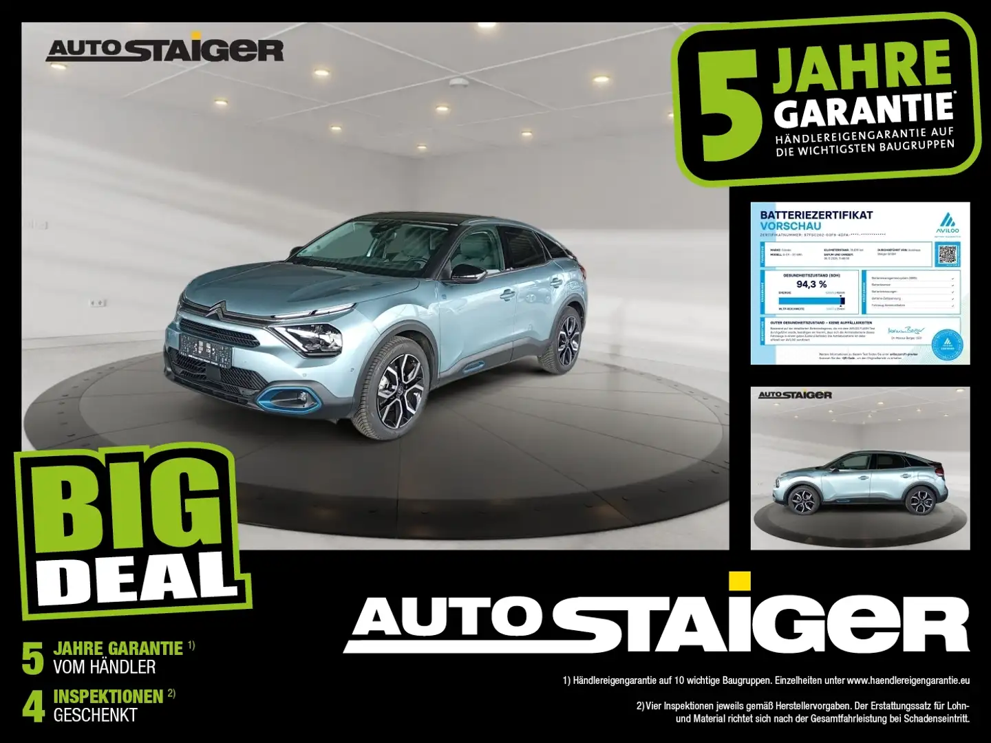 Citroen C4 ë- Shine LED+Navi+SD+SHZ+2xKlima+Kam.+KeyLess Blau - 1