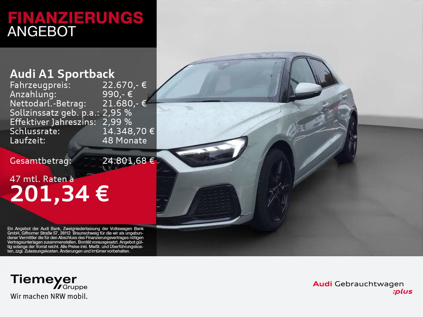 Audi A1 25 TFSI ADVANCED LM17 SPORTSITZE LE Silber - 1