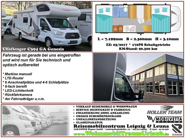 Imagine Challenger Genesis C394 ALKOVEN MARKISE*LTE ROUTER