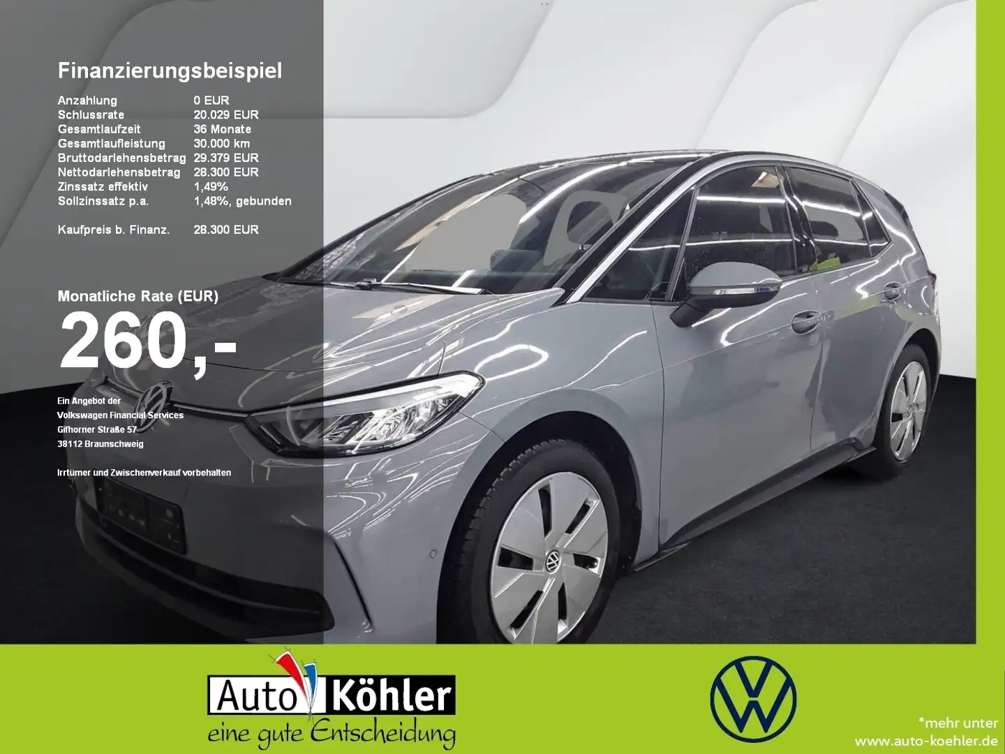 Volkswagen ID.3 Pro CCS/CarPlay/ACC/LED/Navi/PDC/Kamera Grau - 1