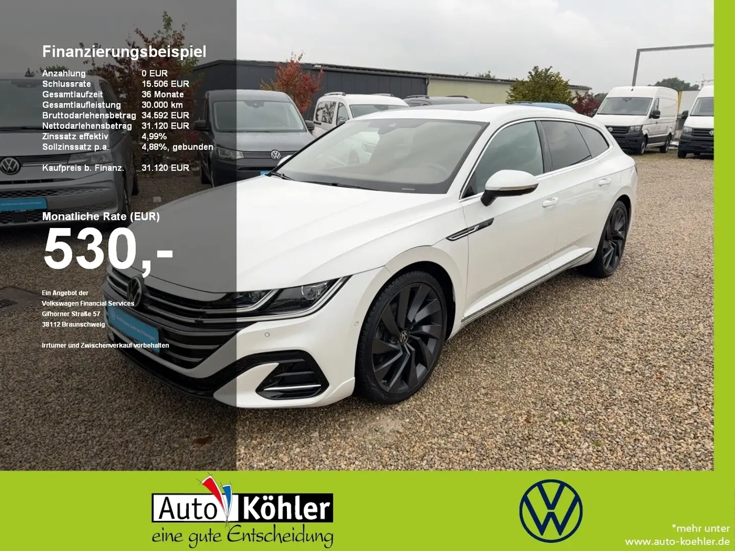 Volkswagen Arteon Shooting Brake TDi DSG R-Line /ACC/AHK Weiß - 1