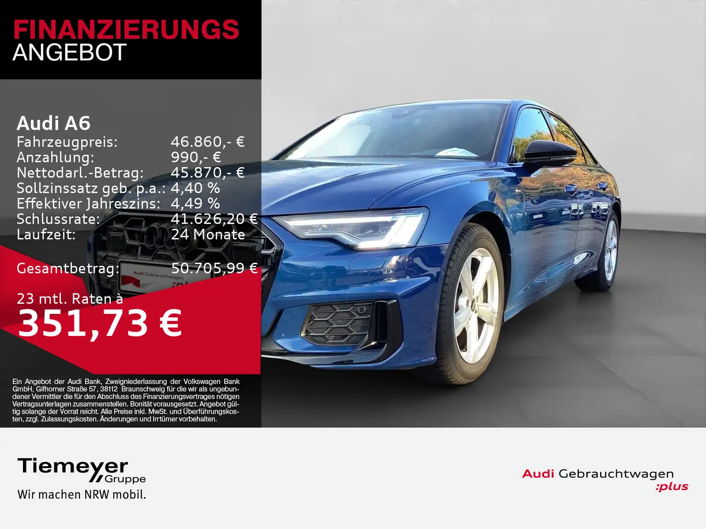Audi A6 40 TDI 2x S LINE LM20 MATRIX MEMORY KAMERA Blau - 1