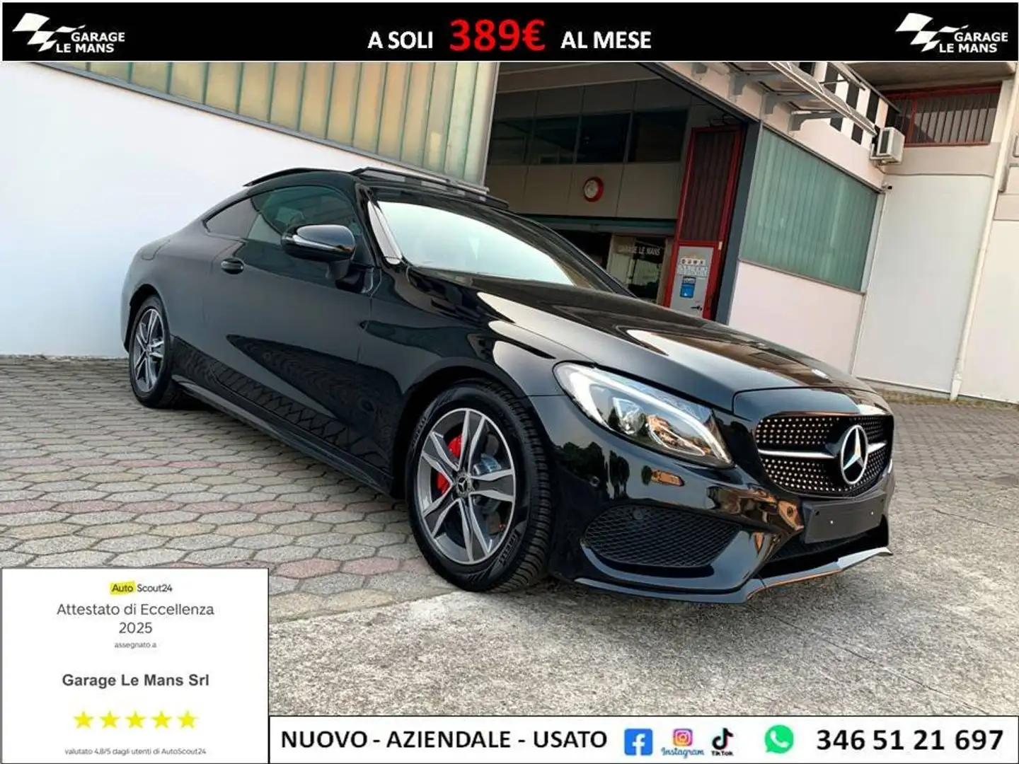 Mercedes-Benz C 180 PREMIUM AMG NIGHT AUTO TETTO NAVI PELLE XENO CRUIS Nero - 1