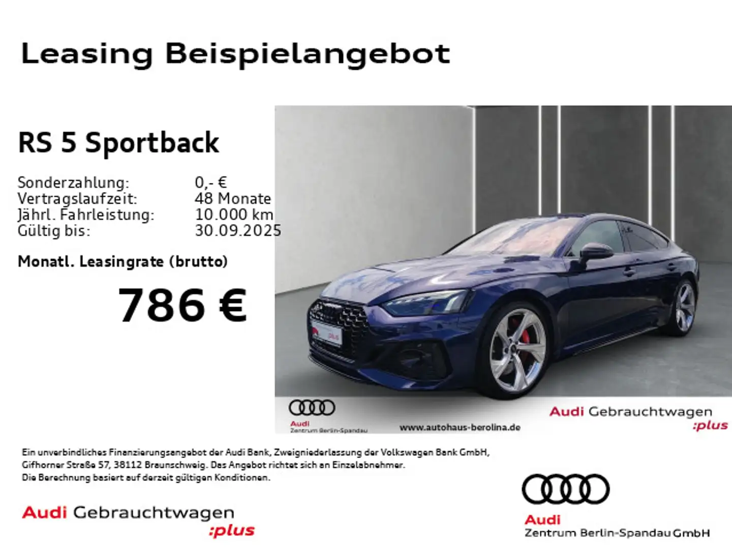Audi RS5 RS5 Sportback *MATRIX*HuD*360°*B&O*RS-AGA+*NAV+* Blau - 1