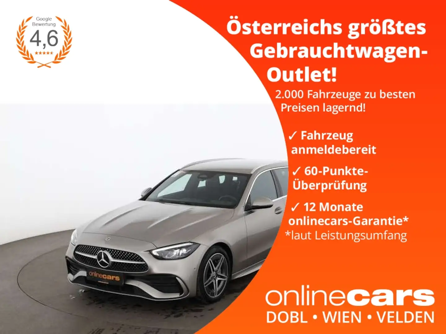 Mercedes-Benz C 220 d T 4Matic AMG Line Aut LED LEDER NAV ASSIST Silber - 1