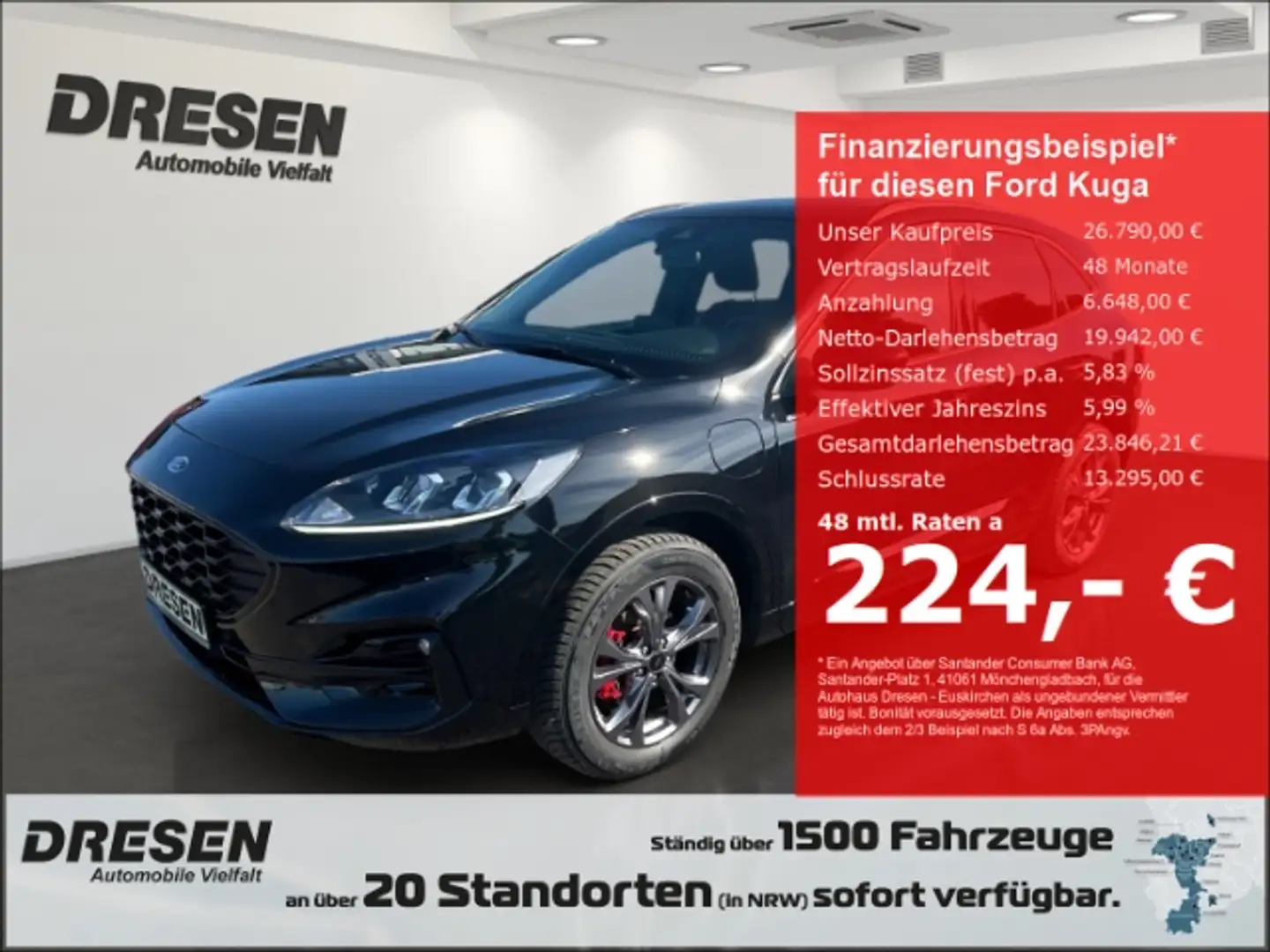 Ford Kuga Plug-In Hybrid ST-Line 2.5 Duratec -224PS/ Rückfah Zwart - 1