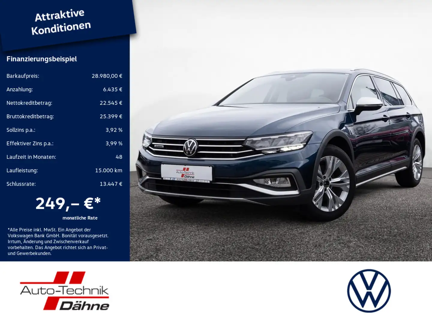 Volkswagen Passat Alltrack 2.0 TDI 4MOTION ACC LED 360° Blau - 1