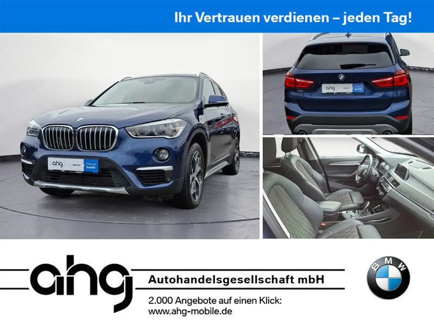 BMW X1 sDrive20i xLine Steptronic DCT Panorama PDC Bleu - 1