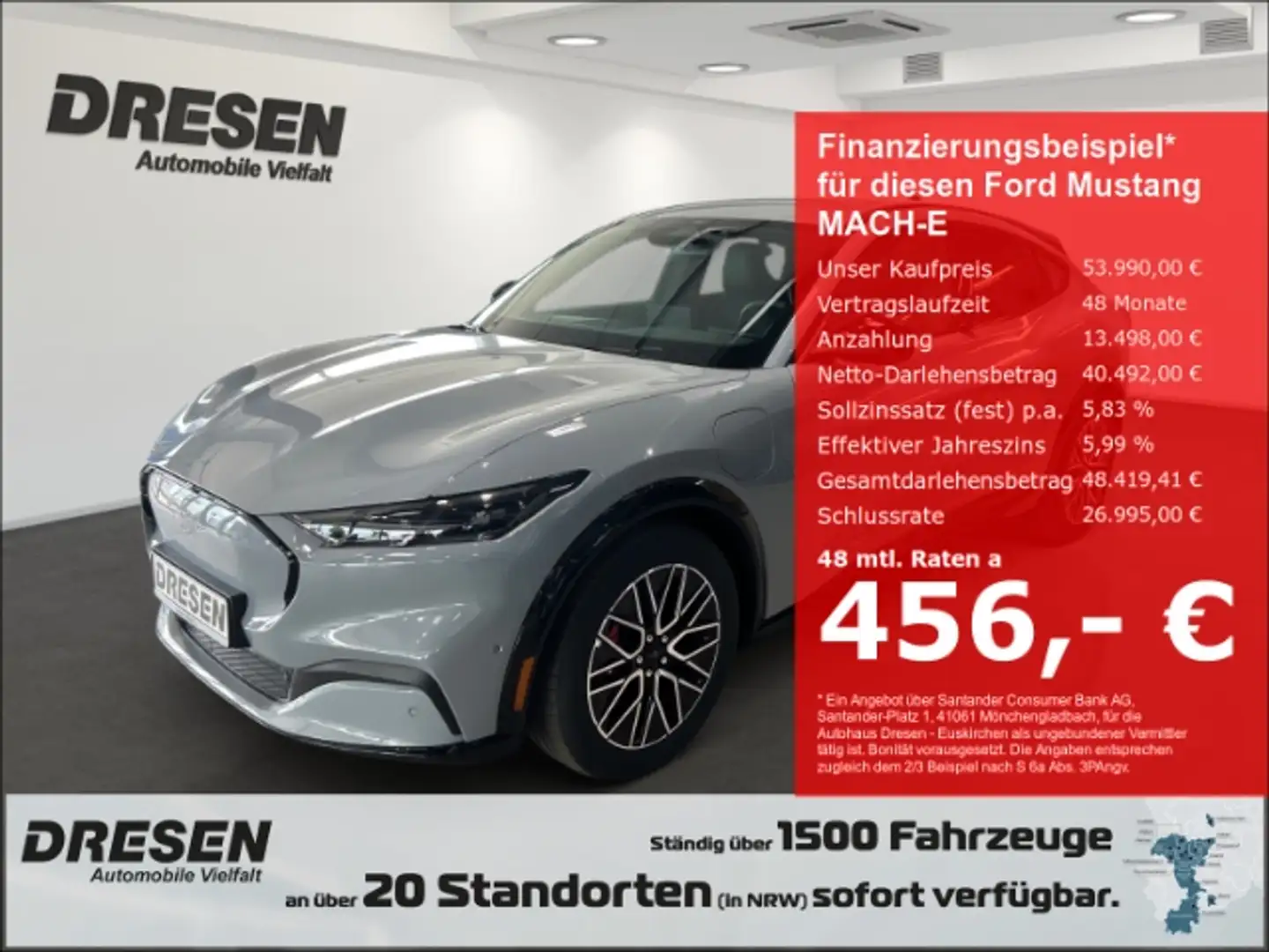 Ford Mustang Mach-E Allrad 315 PS / Premium-Paket/ Sync4/ B&O Soundsys Grau - 1