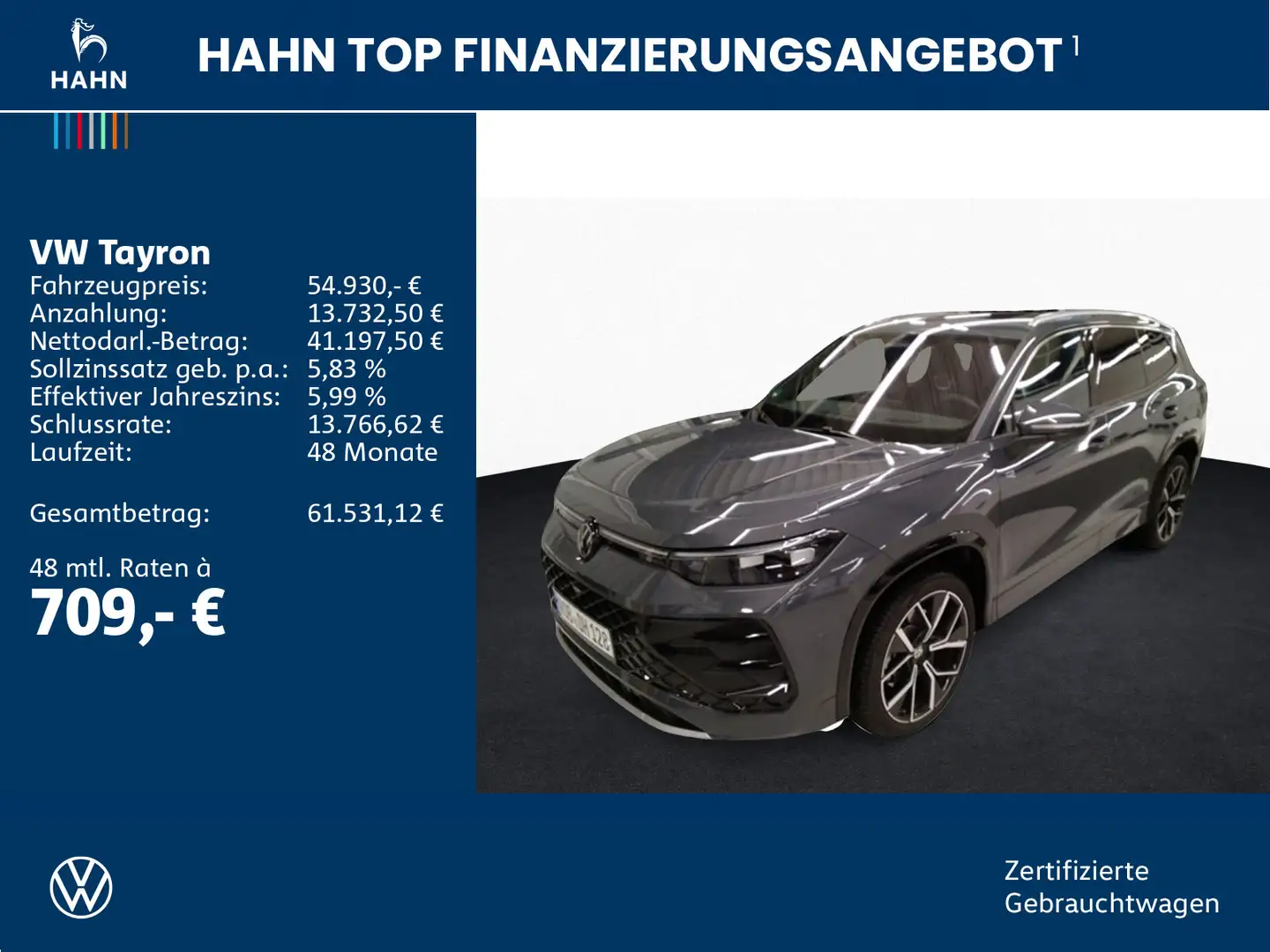 Volkswagen Tayron 2,0TDI DSG 4M R-Line AHK NAV PANO STANDHZ Grau - 2