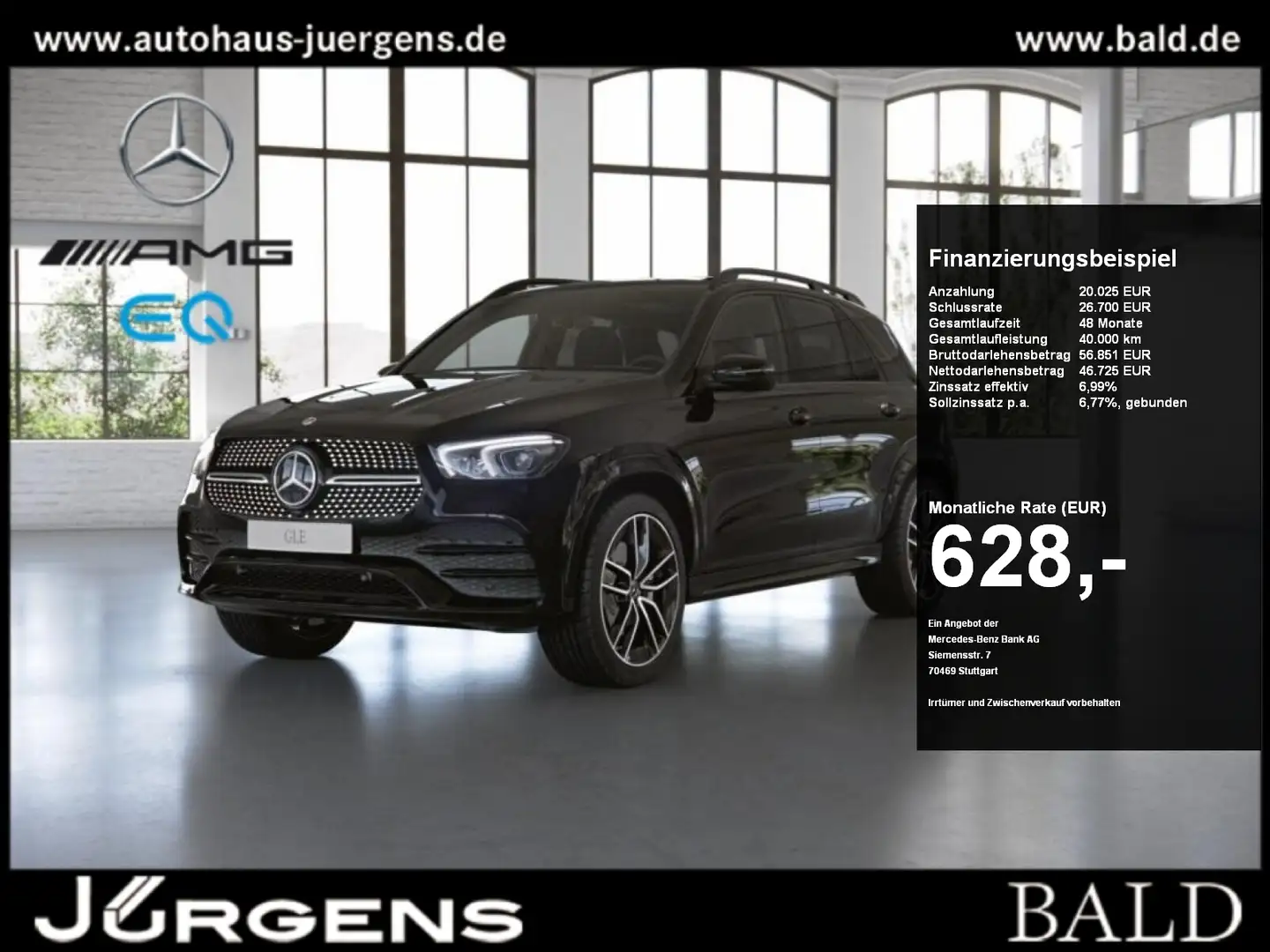 Mercedes-Benz GLE 350 de 4M AMG-Sport/Pano/Burm/AHK/AIR/Night Negro - 1